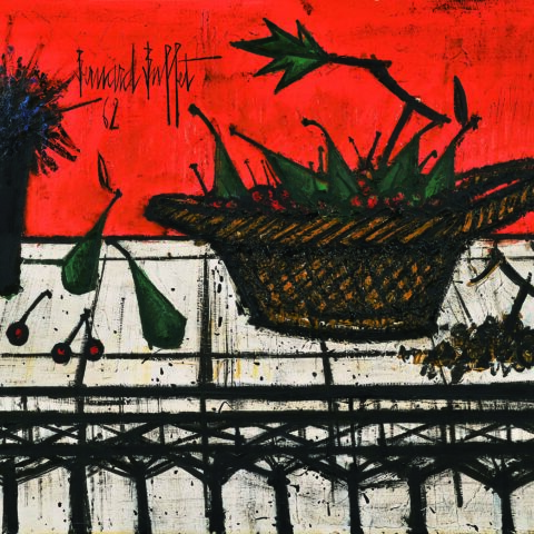 ベルナール・ビュッフェ「籠の果物のある静物」ギャルリーためなが｜Bernard Buffet≪Nature morte à lacorbeille de fruits≫Galerie Tamenaga